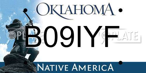 B09IYF Oklahoma License Plate