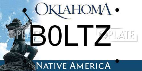 B0LTZ Oklahoma License Plate