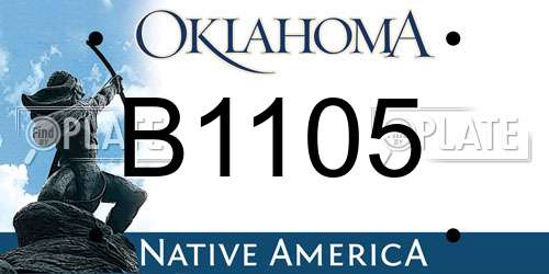 B1105 Oklahoma License Plate