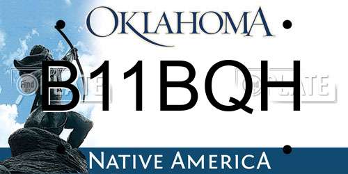 B11BQH Oklahoma License Plate