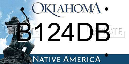 B124DB Oklahoma License Plate