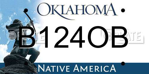 B124OB Oklahoma License Plate