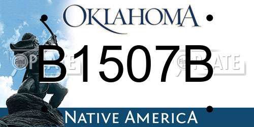 B1507B Oklahoma License Plate