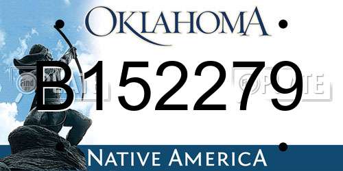 B152279 Oklahoma License Plate