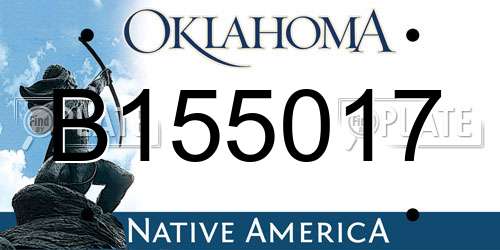 B155017 Oklahoma License Plate