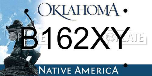 B162XY Oklahoma License Plate