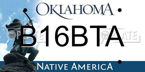 B16BTA Oklahoma License Plate