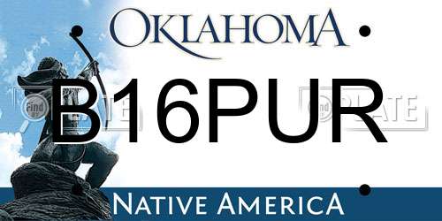 B16PUR Oklahoma License Plate