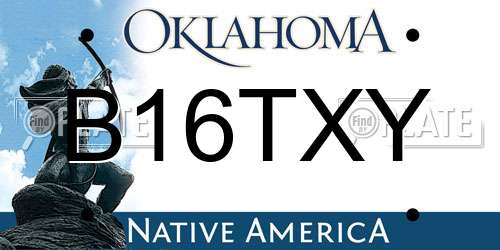 B16TXY Oklahoma License Plate