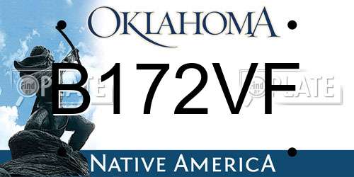 B172VF Oklahoma License Plate