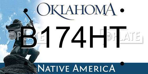B174HT Oklahoma License Plate