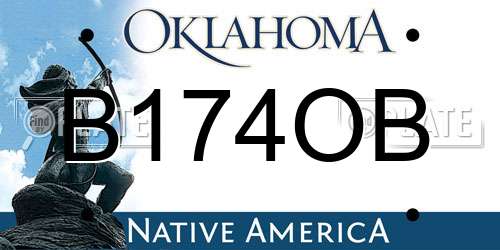 B174OB Oklahoma License Plate