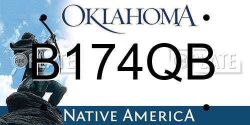 B174QB Oklahoma License Plate