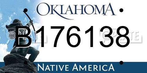 B176138 Oklahoma License Plate