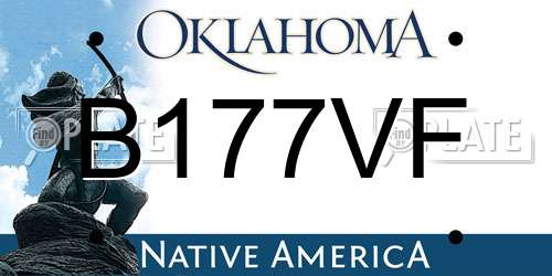 B177VF Oklahoma License Plate