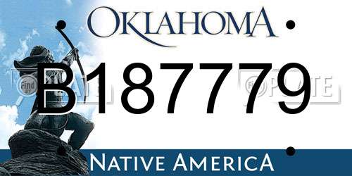 B187779 Oklahoma License Plate