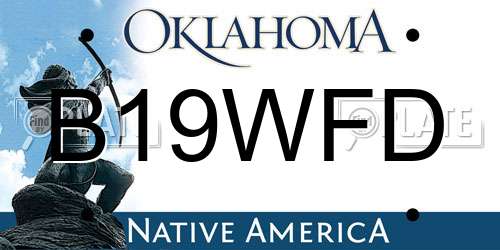 B19WFD Oklahoma License Plate