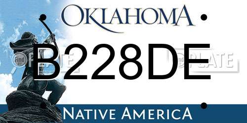 B228DE Oklahoma License Plate