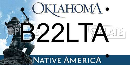 B22LTA Oklahoma License Plate