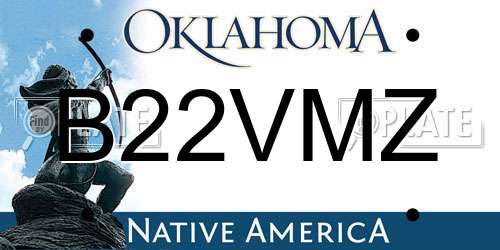 B22VMZ Oklahoma License Plate