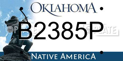 B2385P Oklahoma License Plate