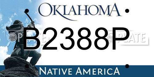 B2388P Oklahoma License Plate