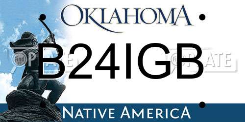 B24IGB Oklahoma License Plate