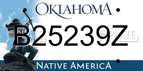 B25239Z Oklahoma License Plate