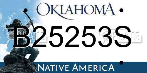 B25253S Oklahoma License Plate