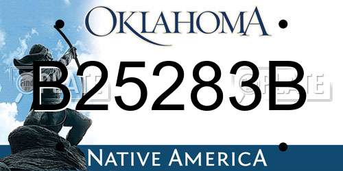 B25283B Oklahoma License Plate