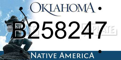 B258247 Oklahoma License Plate