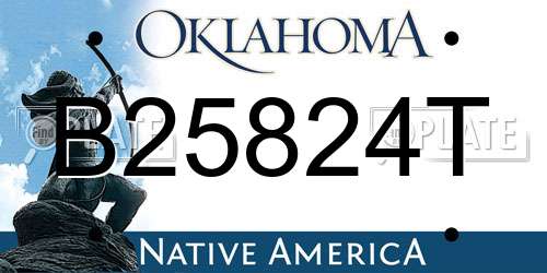 B25824T Oklahoma License Plate