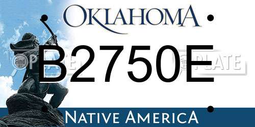 B2750E Oklahoma License Plate