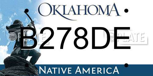 B278DE Oklahoma License Plate