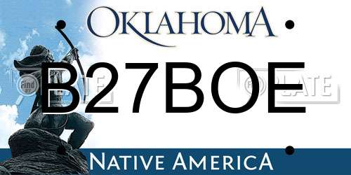 B27BOE Oklahoma License Plate