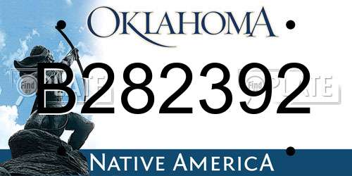 B282392 Oklahoma License Plate