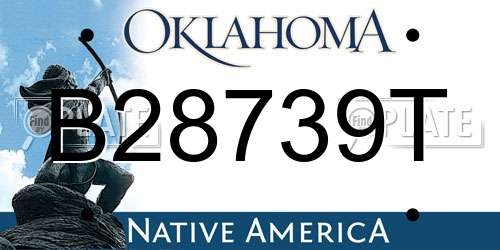 B28739T Oklahoma License Plate