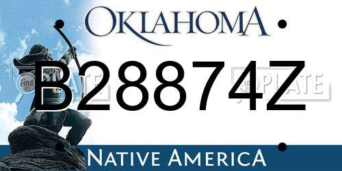 B28874Z Oklahoma License Plate