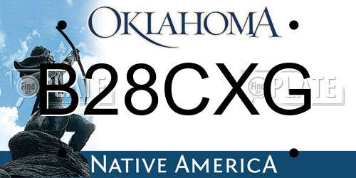 B28CXG Oklahoma License Plate