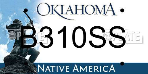 B310SS Oklahoma License Plate