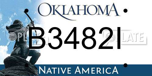 B3482I Oklahoma License Plate