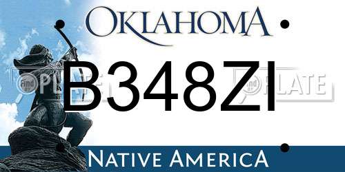 B348ZI Oklahoma License Plate