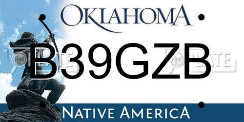 B39GZB Oklahoma License Plate