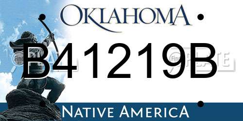 B41219B Oklahoma License Plate