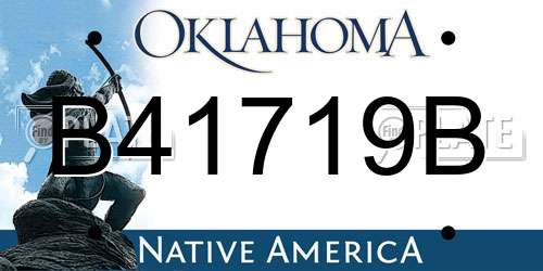 B41719B Oklahoma License Plate