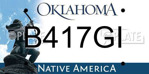 B417GI Oklahoma License Plate