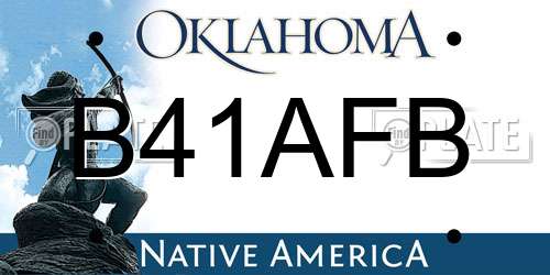 B41AFB Oklahoma License Plate