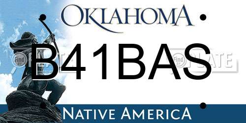 B41BAS Oklahoma License Plate