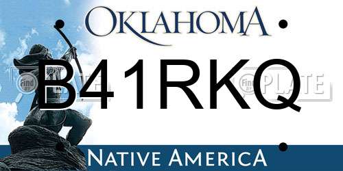 B41RKQ Oklahoma License Plate