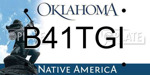 B41TGI Oklahoma License Plate